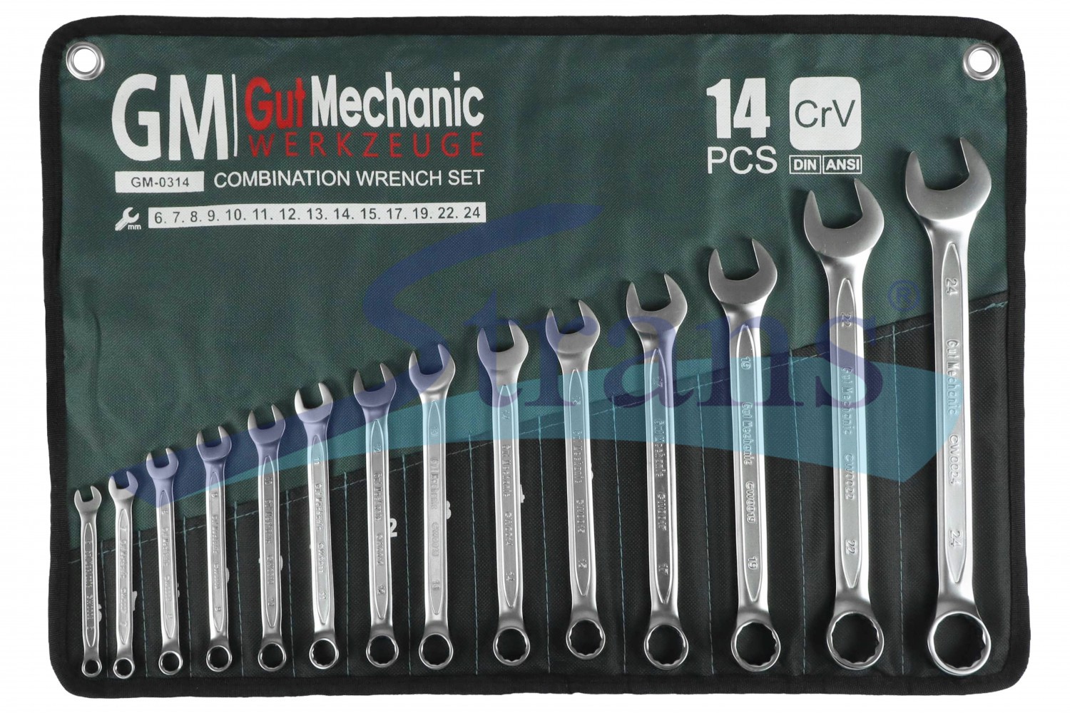 Набір Ключів Рожково-Накидних В Плахті Gut Mechanic 14 Шт 6-24Mm